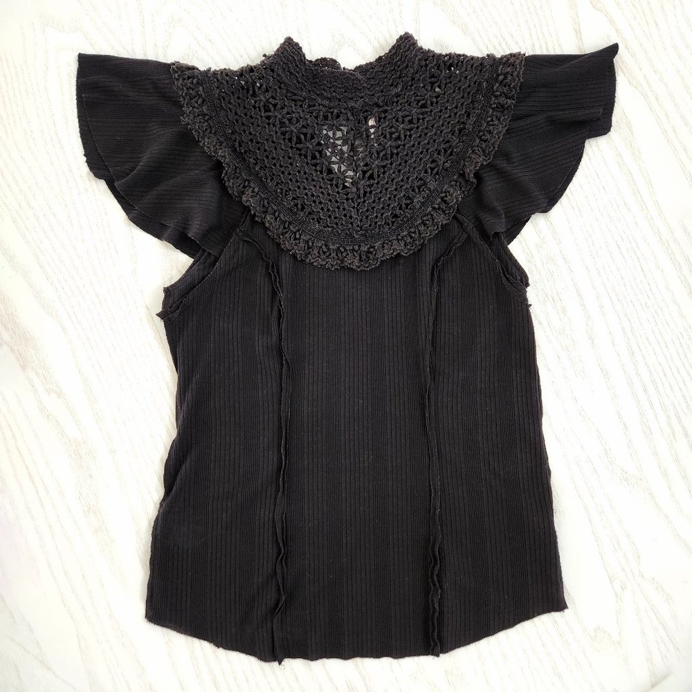 Free People | Flutter Sleeve Crochet Top